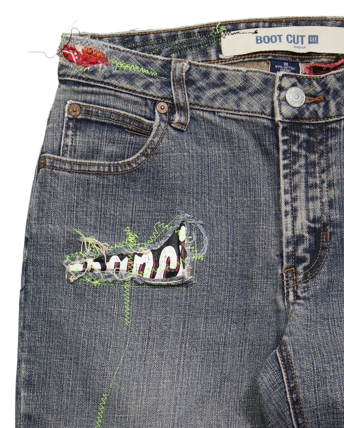 Hysteric Glamour 2000S GAP BOOT CUT CUSTOM DISTRESSED PATCHWORK JEANS Size US 28 / EU 44 - 3 Thumbnail