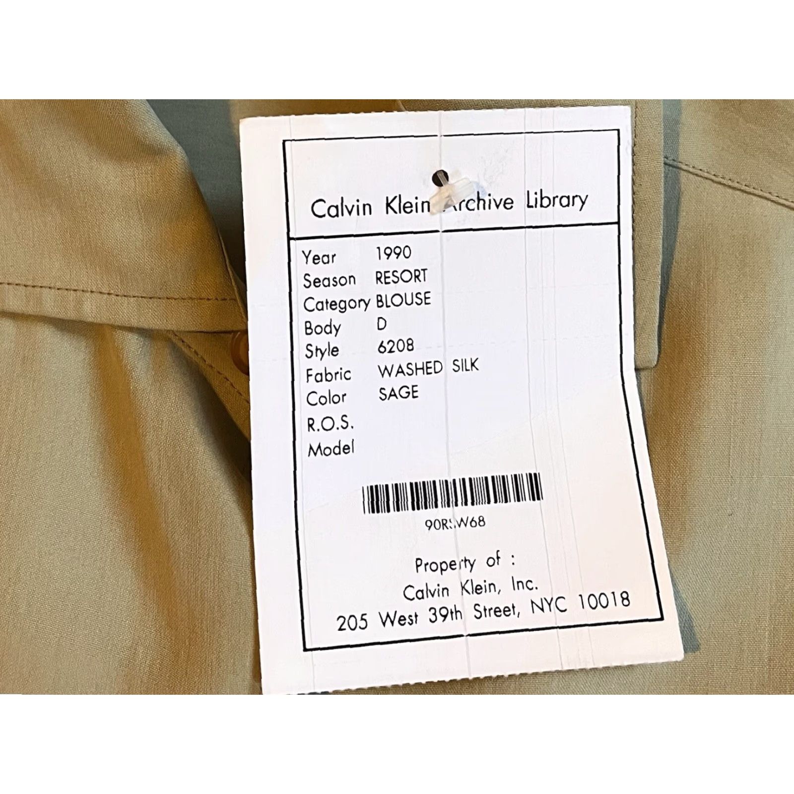 Calvin Klein VINTAGE Calvin Klein Archive Library Resort Silk Blouse Women’s Large Green 90s Size L / US 10 / IT 46 - 3 Thumbnail