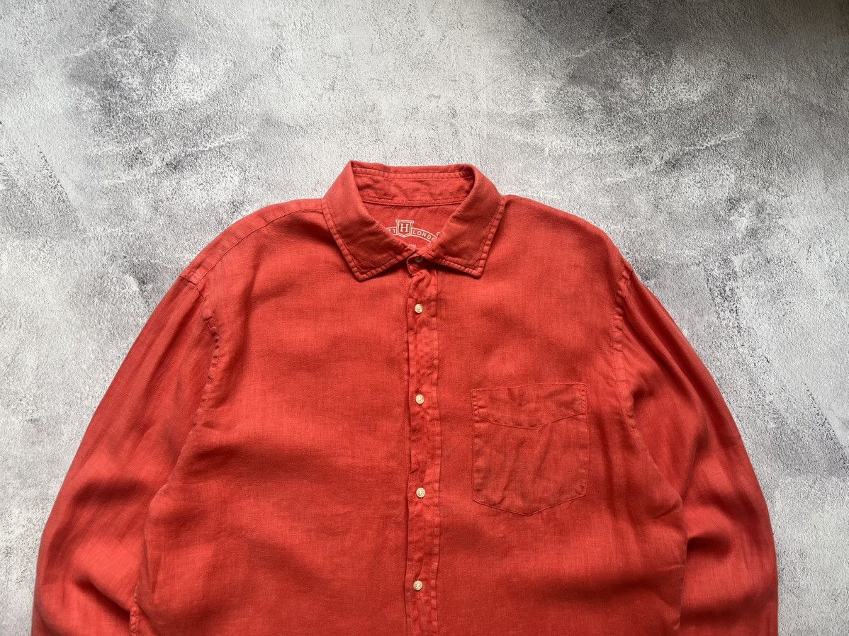 Hackett Hackett Linen Shirt Men's XL Long Sleeve Button-Down Red Size US XL / EU 56 / 4 - 2 Thumbnail
