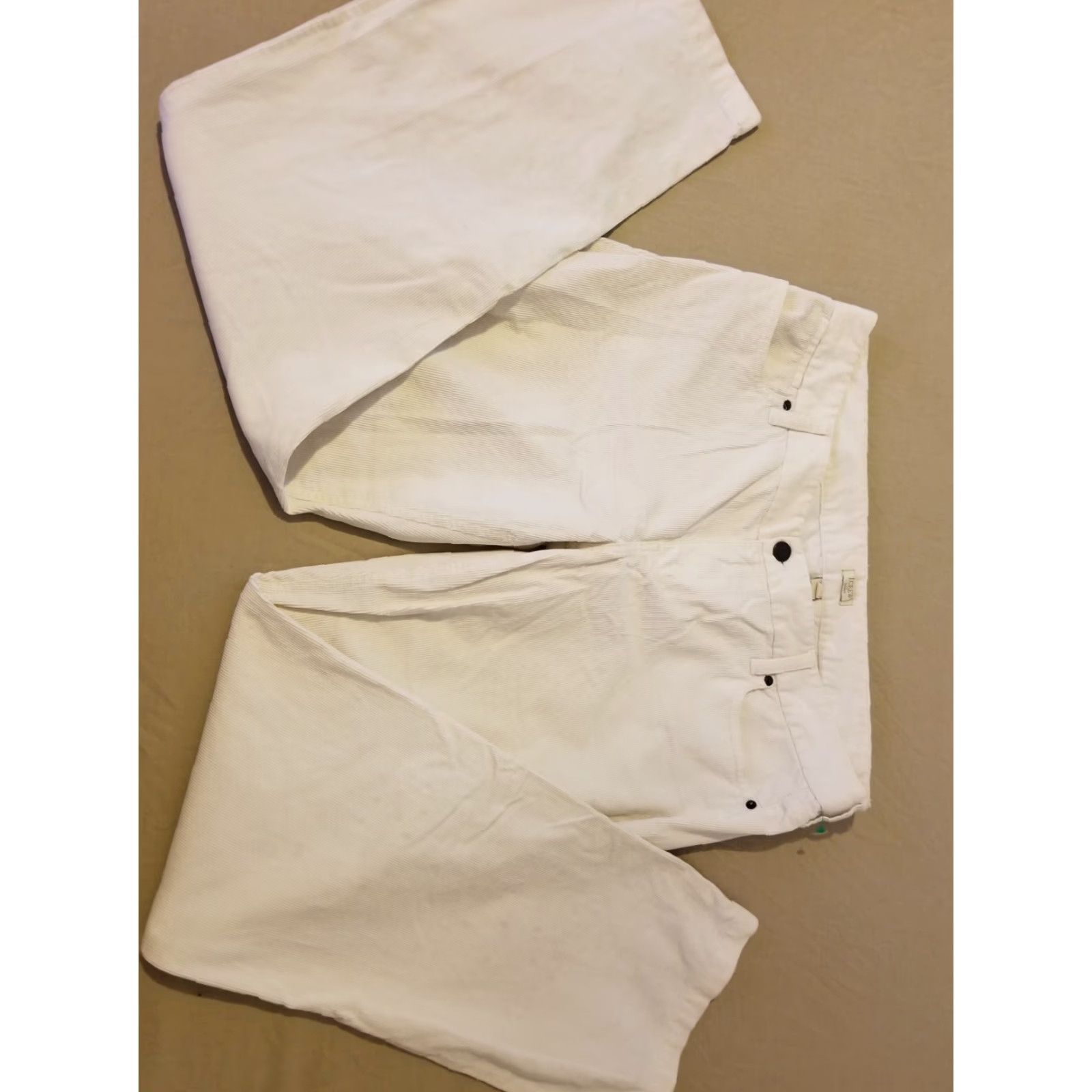 J.Crew Womens J. Crew Corduroy Pants 34R White Cotton 38x32 Chino Regular Size 34 Womens Size 24" / US 00 / IT 34 - 2 Thumbnail