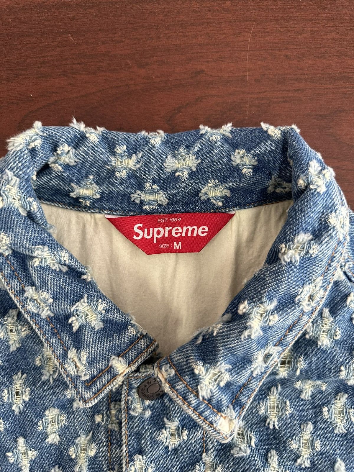 Supreme Hole Punch Denim Jacket (SS20) Size US M / EU 48-50 / 2 - 3 Thumbnail