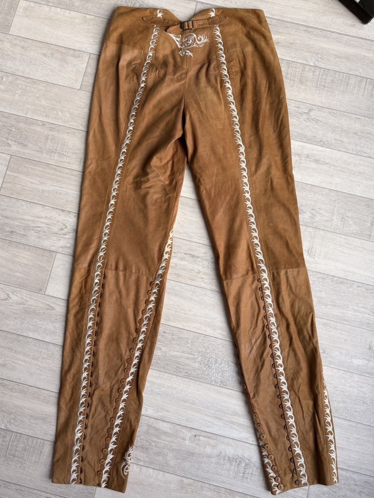 Kenzo Kenzo vintage country cowboy leather embroidered trousers Size US 40 / EU 56 - 9 Thumbnail