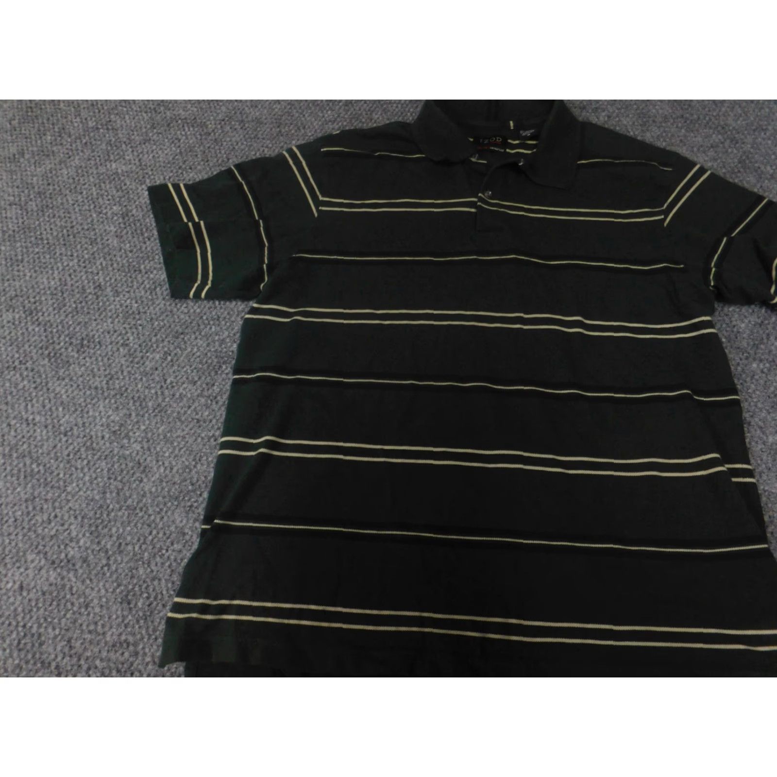 Izod Izod Polo Shirt Mens M Green Striped Knit Cotton Regular Short Sleeve Collared Golf Classic Stretch Vintage: No (but keep original rules) Size US M / EU 48-50 / 2 - 2 Thumbnail