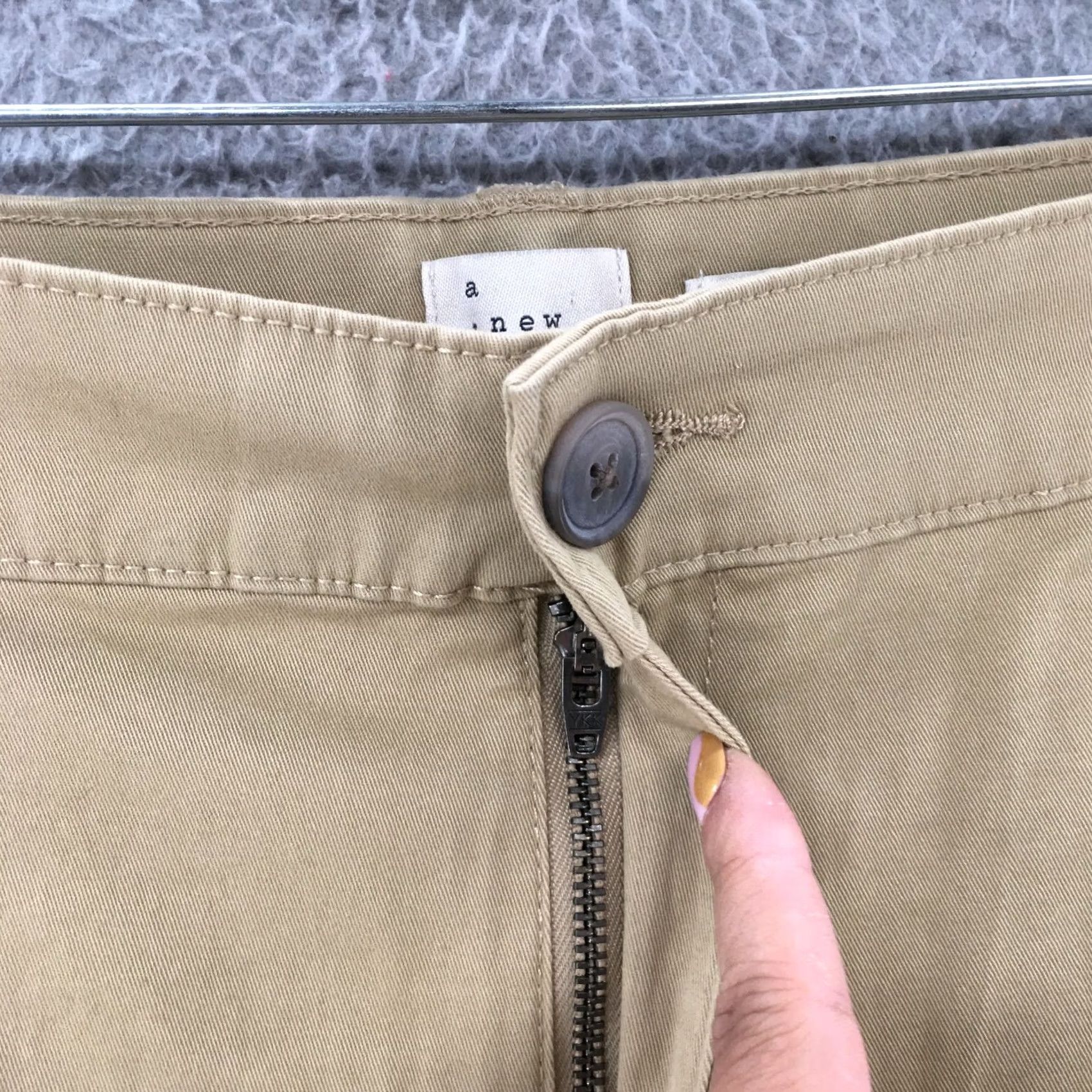 Vintage A New Day High Rise Slim Pants Womens 26 Regular Almond Tan Cotton Blend NEW` Size 34" / US 12 / IT 48 - 4 Thumbnail