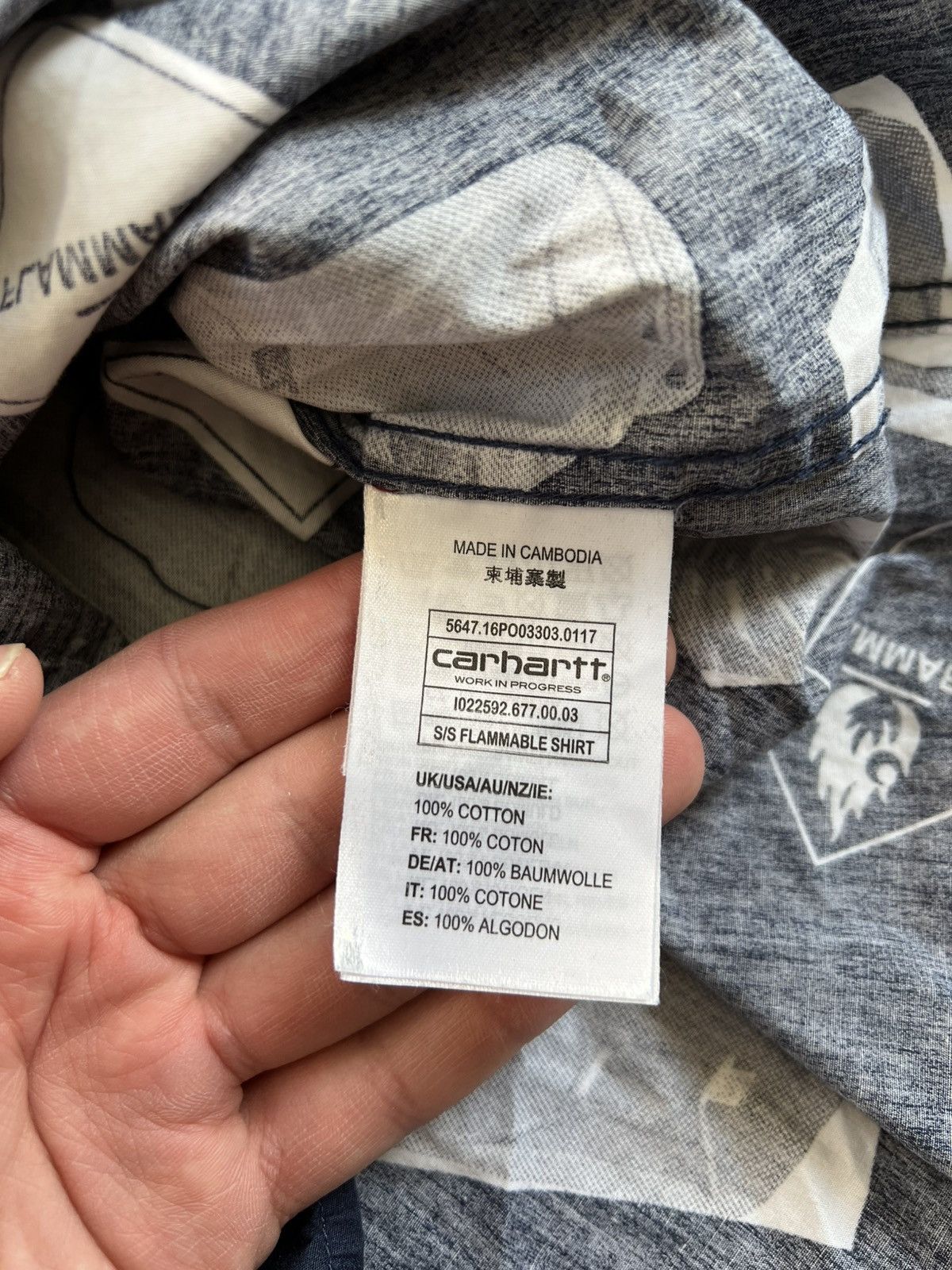Carhartt Carhartt Wip Short Sleeve Button Shirt Collared Print Size M Size US M / EU 48-50 / 2 - 7 Thumbnail