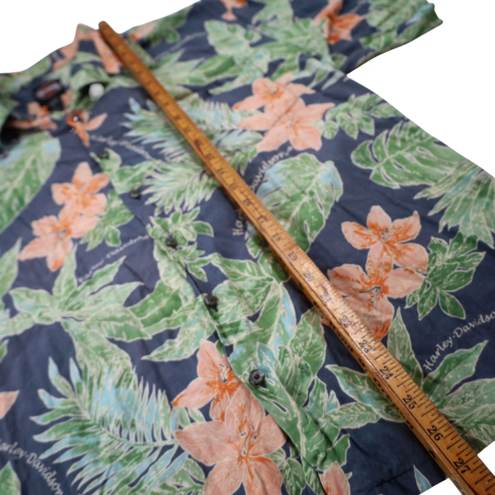 Harley Davidson VINTAGE Harley Davidson Mens XL Floral Hawaiian Button Up Shirt Size US XL / EU 56 / 4 - 8 Thumbnail