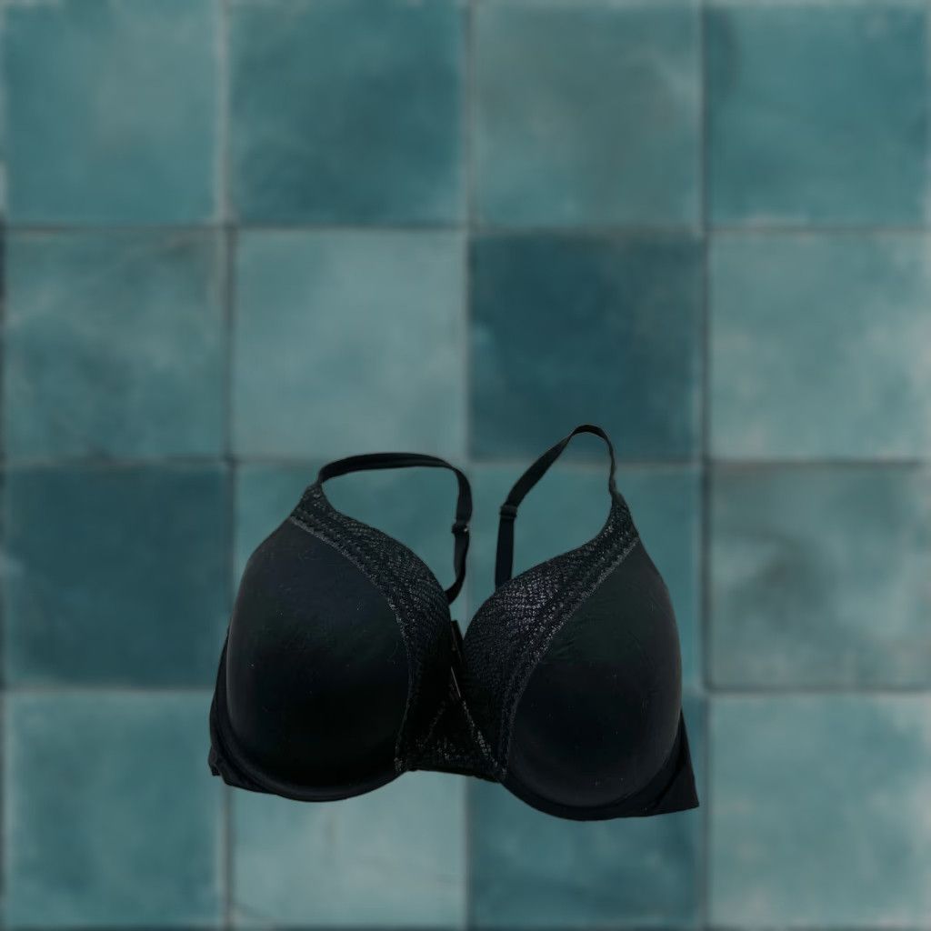 Victoria's Secret Victoria's Secret Bra Womens 34DD Black Perfect Shape Padded Metallic Lace Detail Size ONE SIZE - 1 Thumbnail
