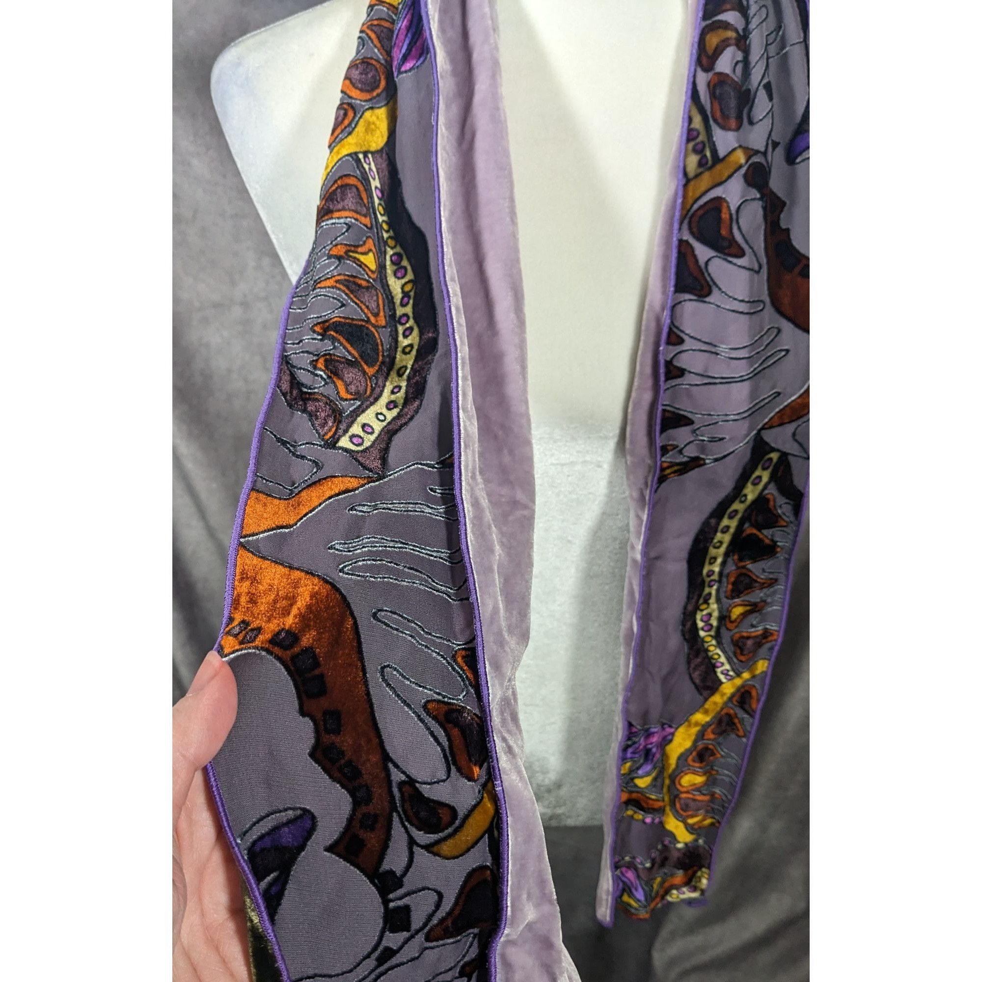 Other Abstract Purple Butterfly Burnt Velvet Tube Scarf Size ONE SIZE - 8 Thumbnail