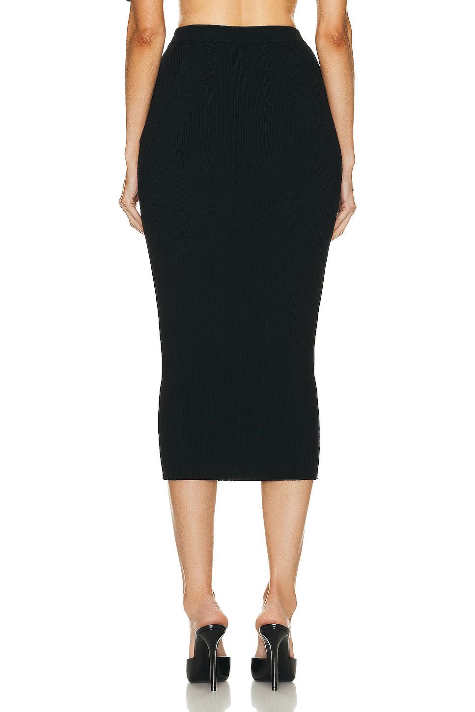 Alexander McQueen o1s22i1n1024 Ribbed-Knit Pencil Skirt in Black Size 30" / US 8 / IT 44 - 3 Thumbnail