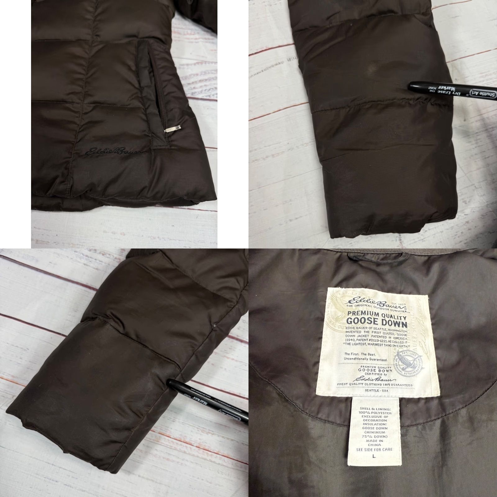 Eddie Bauer Eddie Bauer Womens Puffer Jacket Sz L Brown Down Premium Goose Down Night? Size L / US 10 / IT 46 - 8 Thumbnail