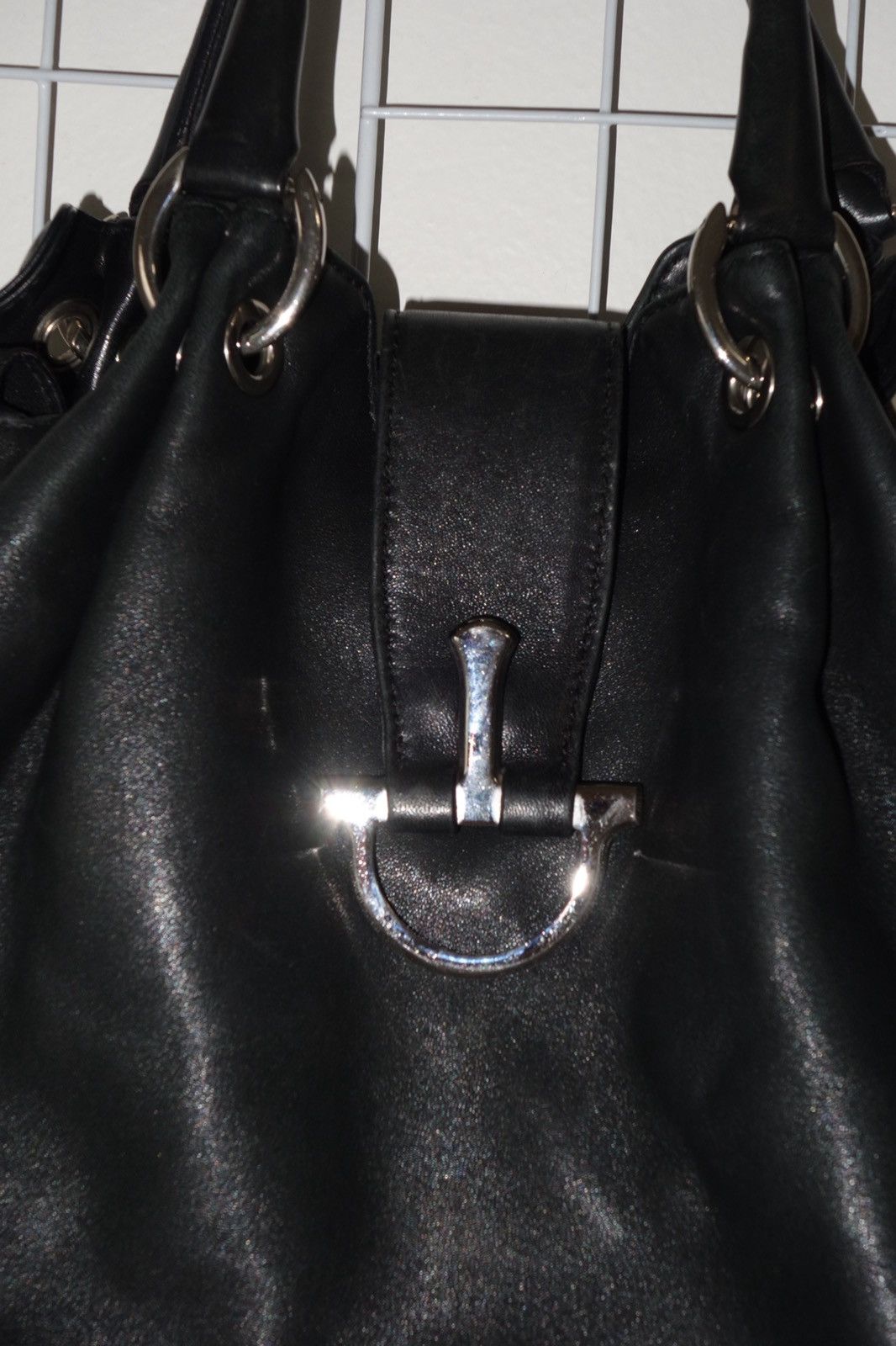 Other Vintage Dark Charcoal/Black Scuola del Cuoio Handbag Size ONE SIZE - 8 Thumbnail