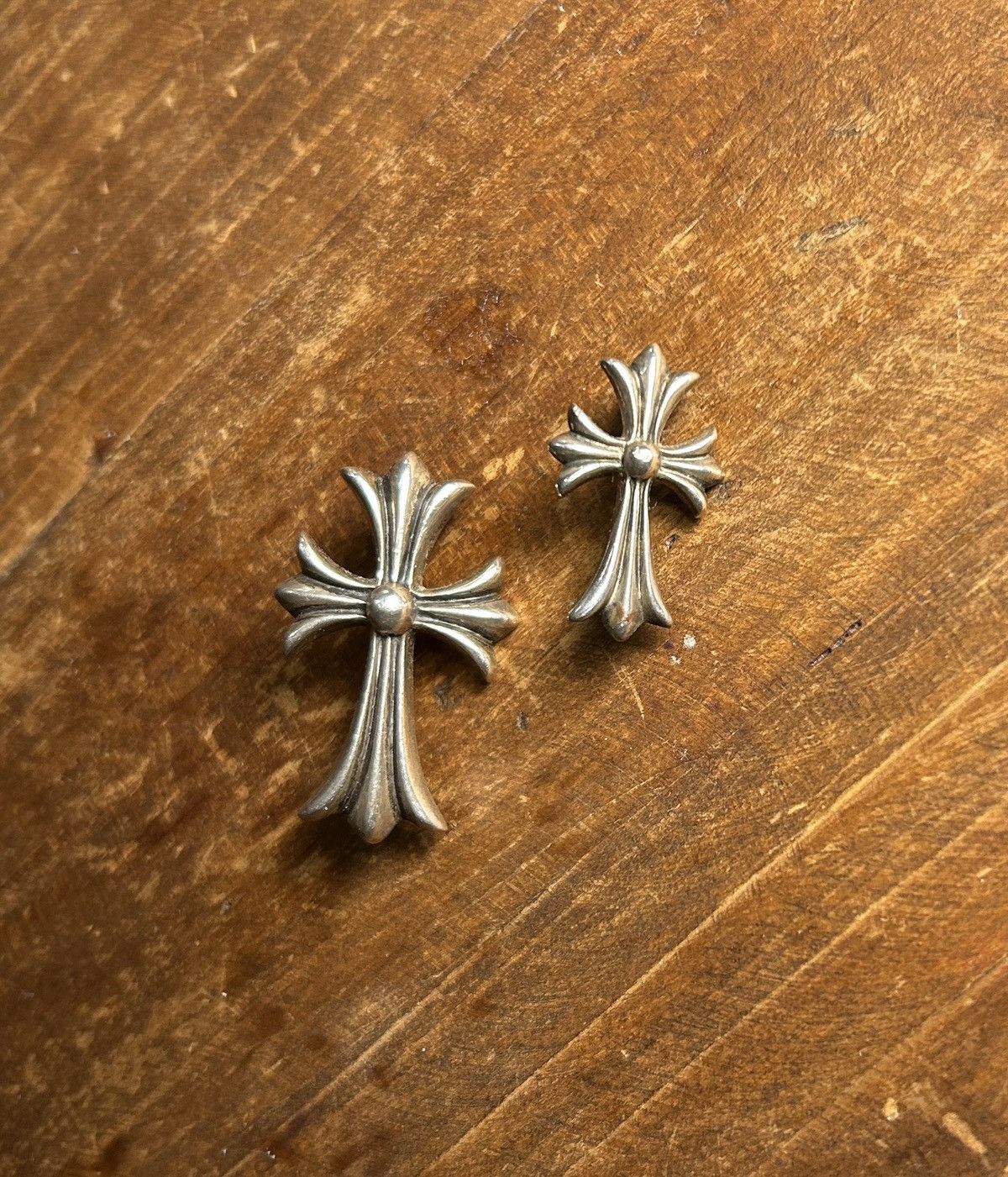 image of Set Of Chrome Hearts Cross Pins in Silver, Men's