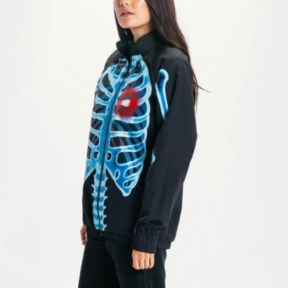 Market NWOT Market Injuries Track Jacket in Black/ Blue Unisex Sz M Size US S / EU 44-46 / 1 - 9 Thumbnail