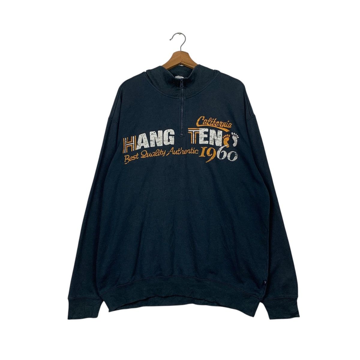 Hang Ten Hang Ten Quarter Zipper Big Logo Sweater Size US L / EU 52-54 / 3 - 1 Thumbnail