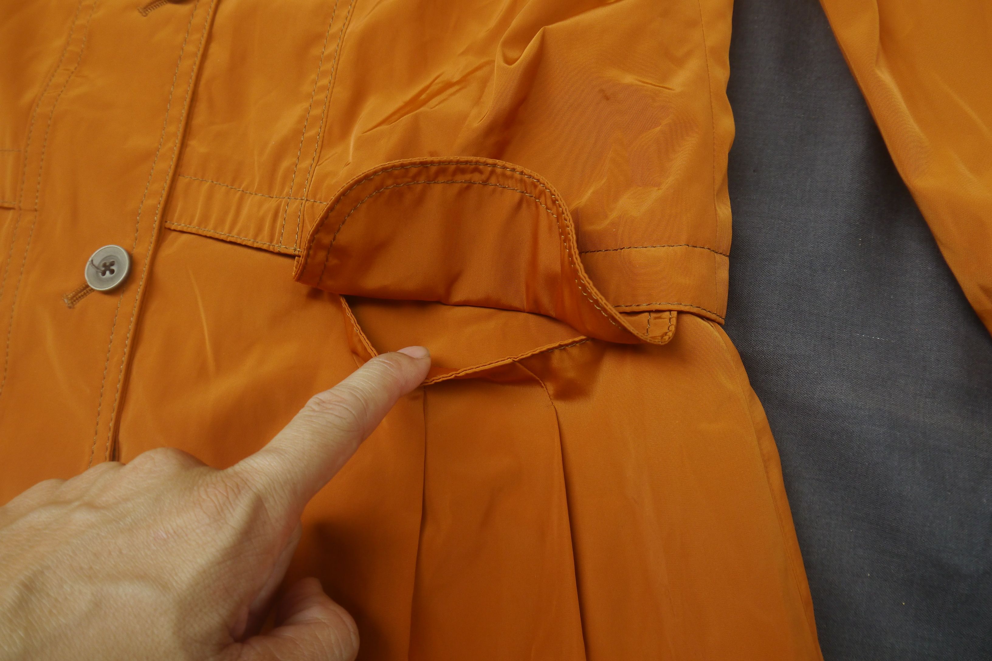 Kansai Yamamoto (J824) Kansai Bis Collection Orange Polyester Coat Sz 9 Size S / US 4 / IT 40 - 6 Thumbnail