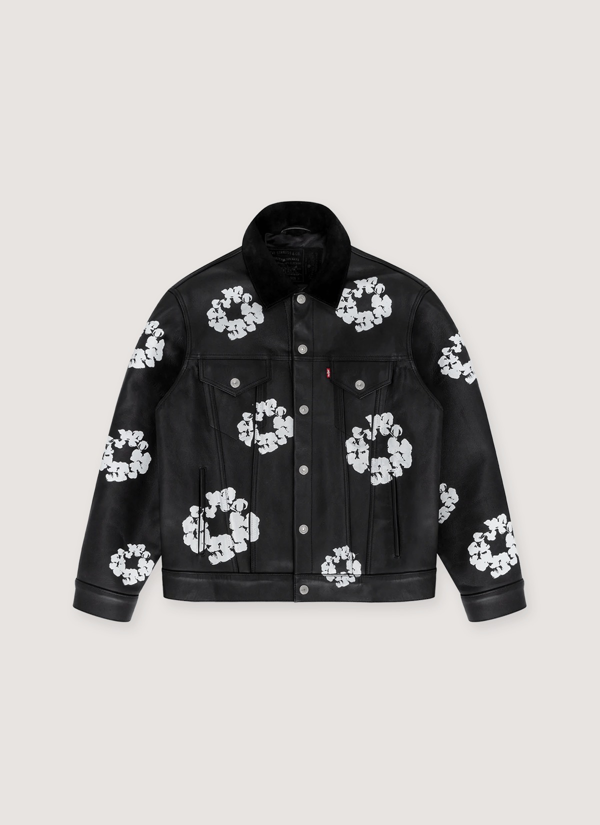 DENIM TEARS Leather Cotton Wreath Type-3 Jacket Black Size US M / EU 48-50 / 2 - 1 Thumbnail