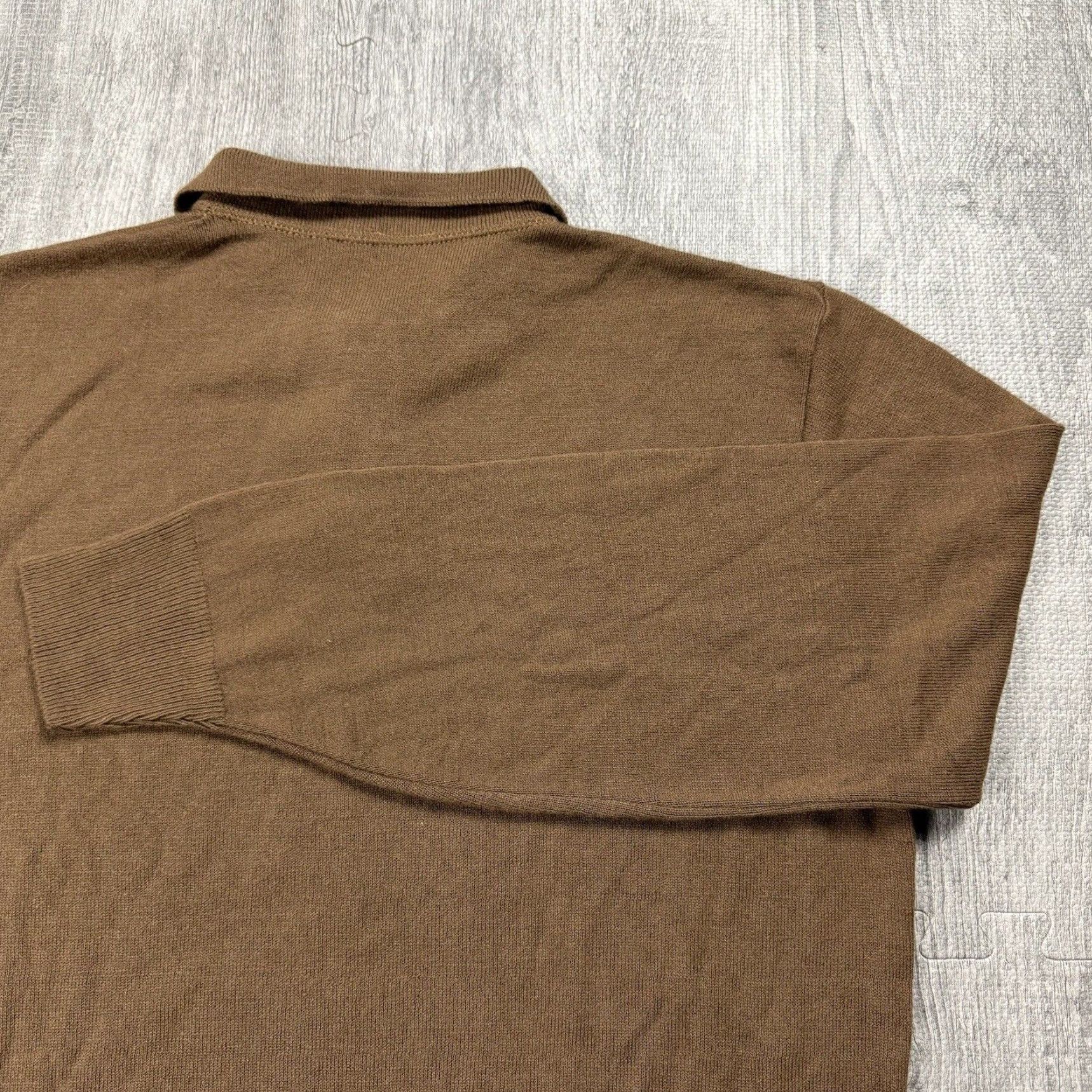 Lord & Taylor VINTAGE LORD & TAYLOR 70s MOD COLLARED POLO SWEATER Long Sleeve Knit Brown Adult Large Size US L / EU 52-54 / 3 - 8 Thumbnail