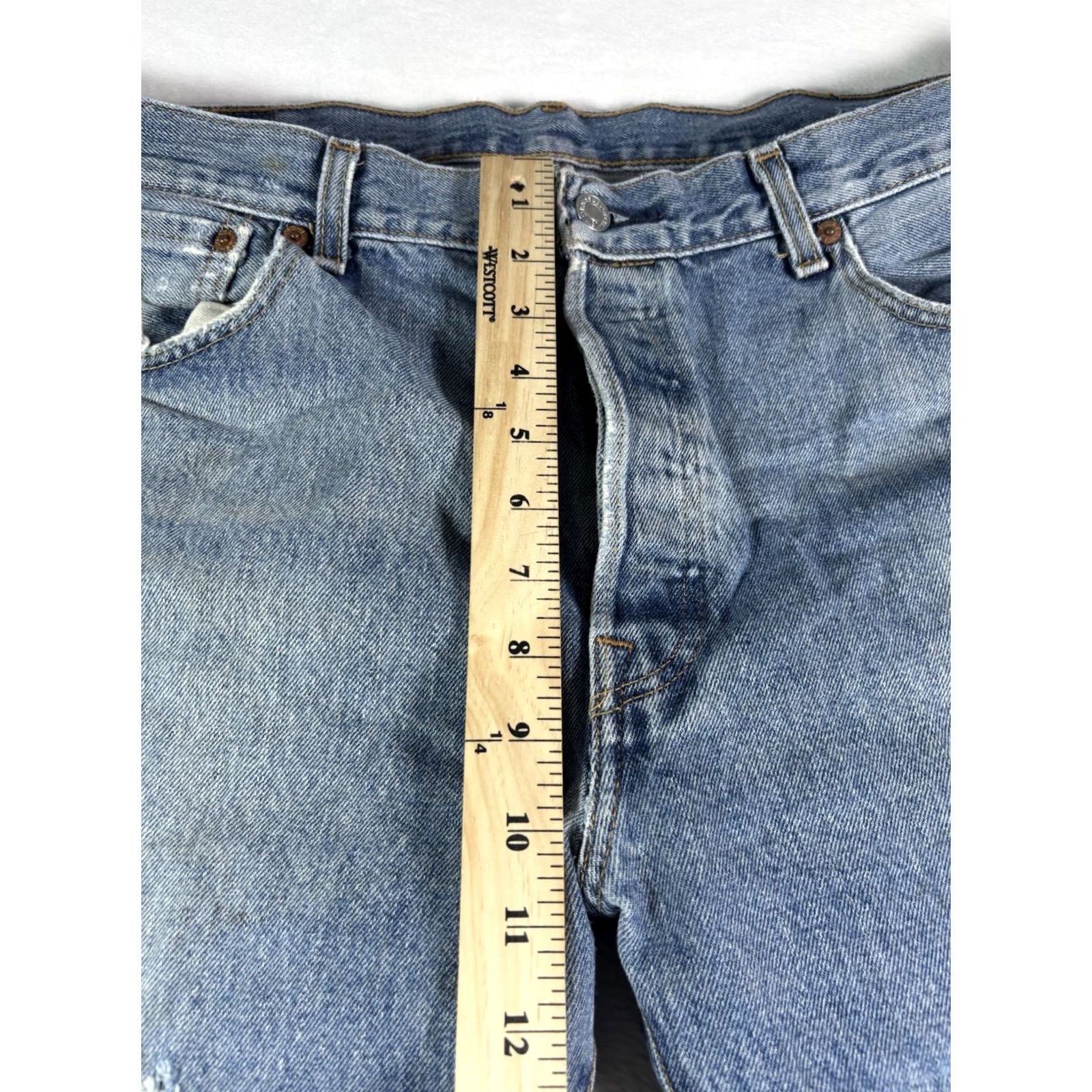 Levi's VINTAGE Levi's 501 Jeans Mens 36x30 Button Fly Distressed Denim Straight Leg Fit Stonewash Blue Size US 36 / EU 52 - 3 Thumbnail