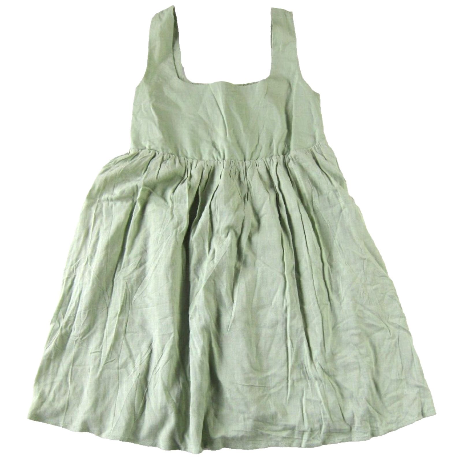 Vintage And Now This Cotton Stretch Green Sleeveless Pocket Sheath Tank Sun Dress Small Size S / US 4 / IT 40 - 2 Thumbnail
