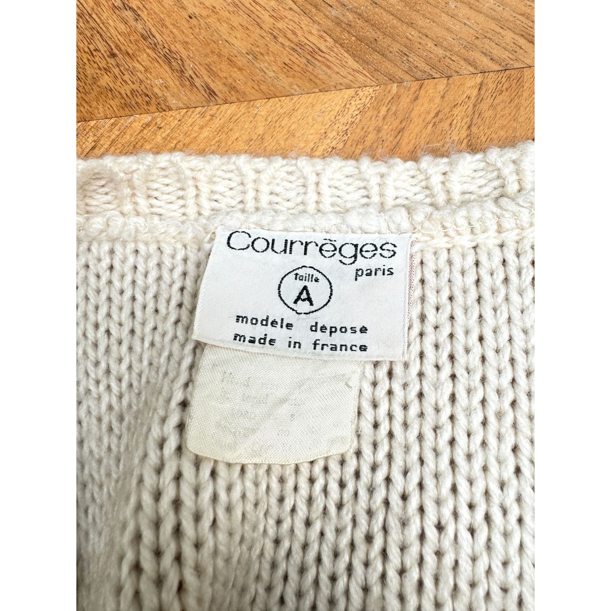 Courreges 1970s Cream & Beige Cable Knit Vest Size M / US 6-8 / IT 42-44 - 5 Thumbnail