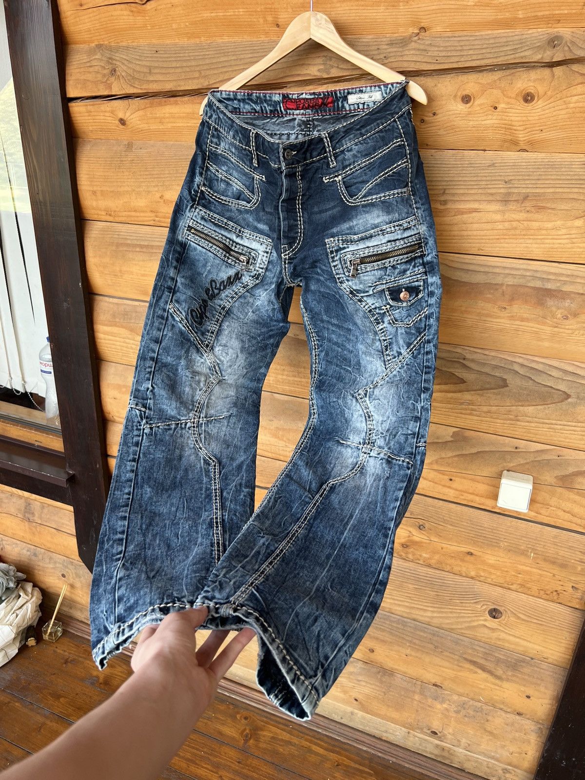 If Six Was Nine AVANT GARDE Y2K DENIM PANTS CIPO & BAXX SLIM FIT DOUBLE KNEE Size US 32 / EU 48 - 1 Thumbnail