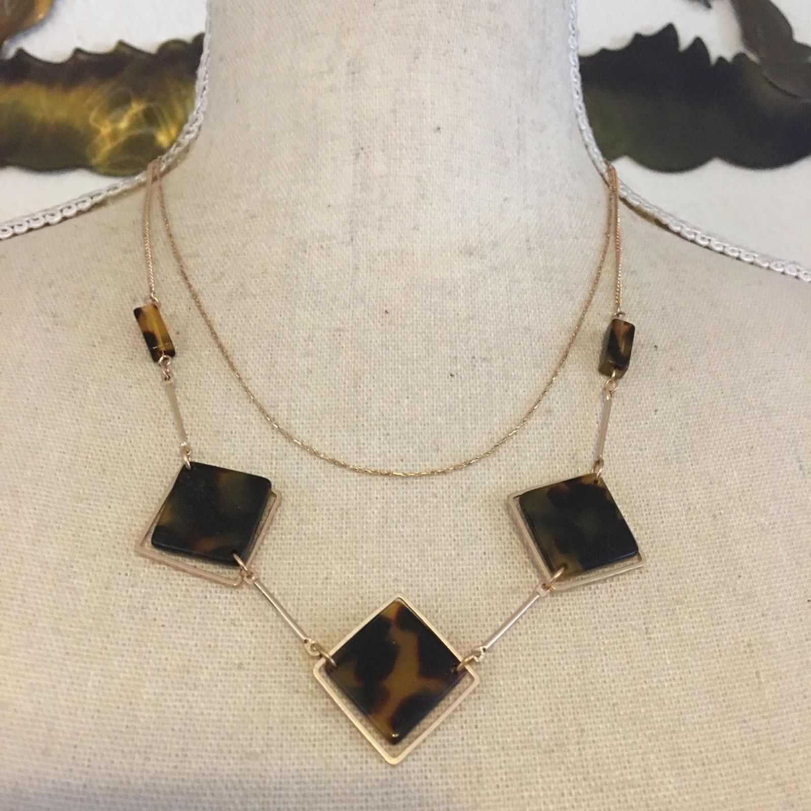 Jewelry Double strand gold tone faux tortoise necklace Size ONE SIZE - 1 Thumbnail