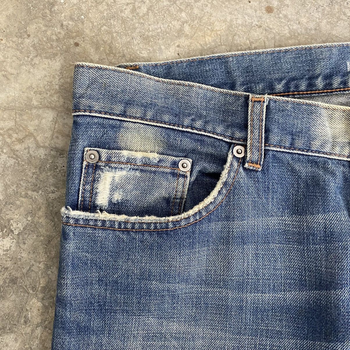 Prada 2000’s Prada Washed Blue Heel Bite Jeans Size US 34 / EU 50 - 10 Thumbnail
