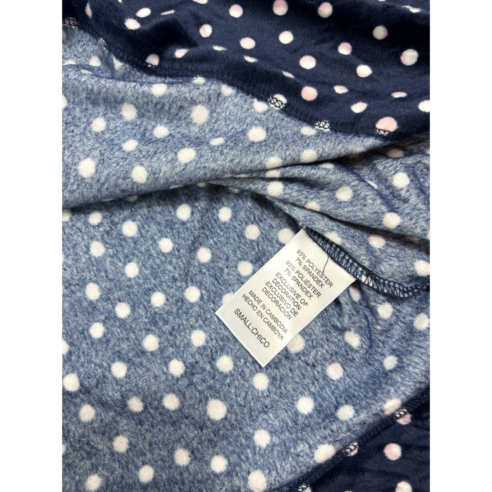 Nautica VINTAGE NWT Women Nautica Polka Dot Blue White Sleep Longsleeve Shirt Soft Fleece Small Size S / US 4 / IT 40 - 6 Thumbnail