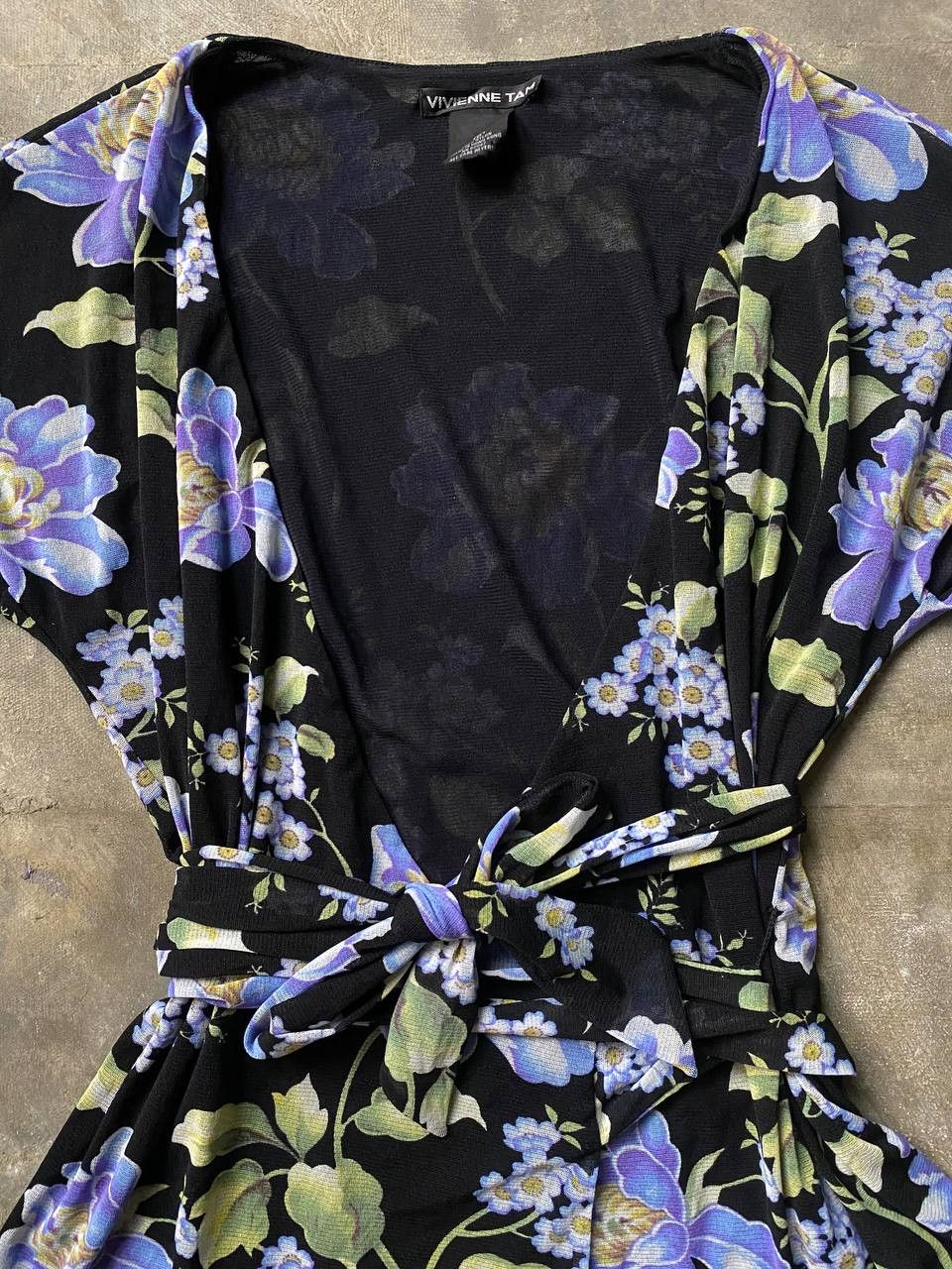 Vivienne Tam 1990s Floral Wrap-around Mesh Tops Size XS / US 0-2 / IT 36-38 - 3 Thumbnail