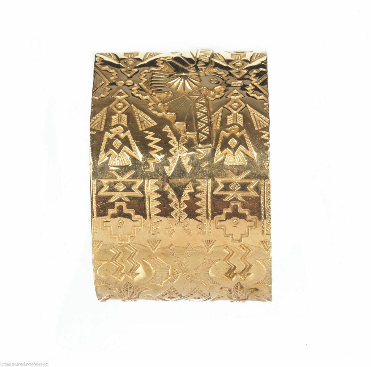 Designer 18kt Gold Vermeil Sterling Tribal Cuff Bracelet Alberto Juan Size ONE SIZE - 3 Thumbnail