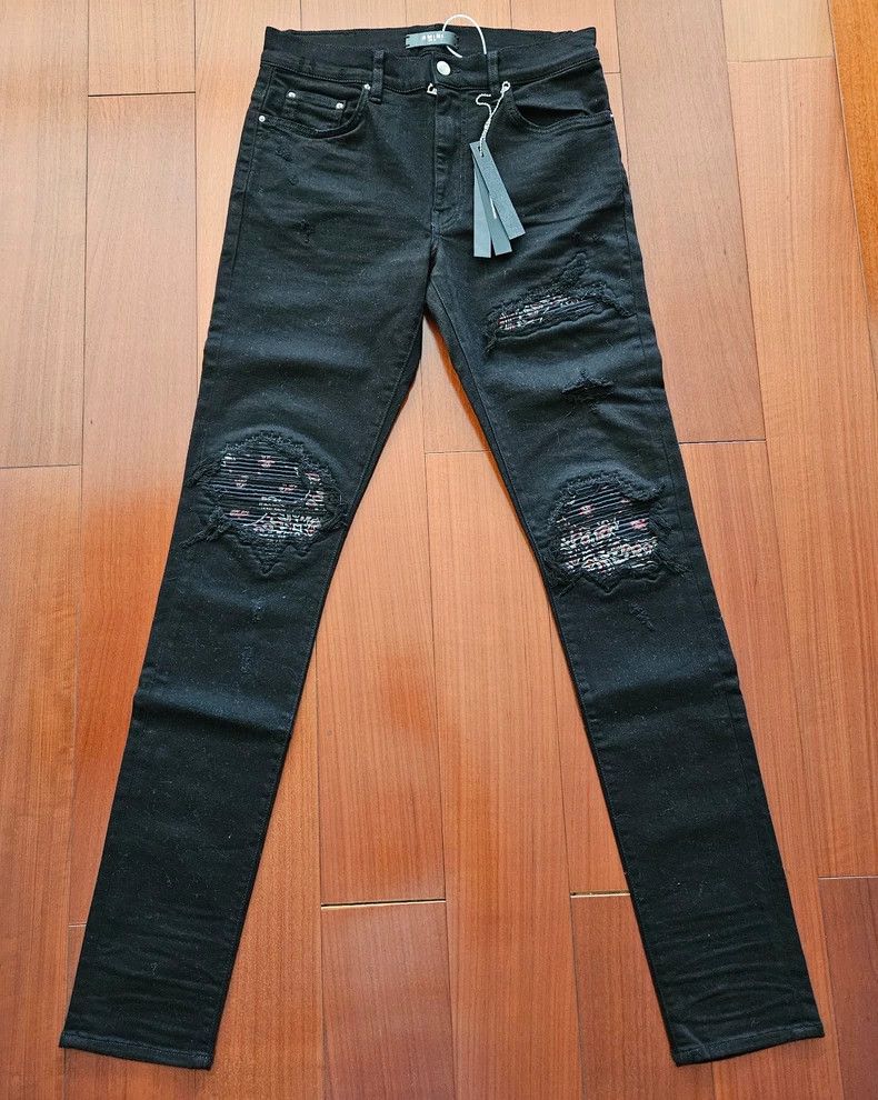 Amiri Amiri 18 seasonal old style black and red paisley denim Size US 32 / EU 48 - 1 Thumbnail