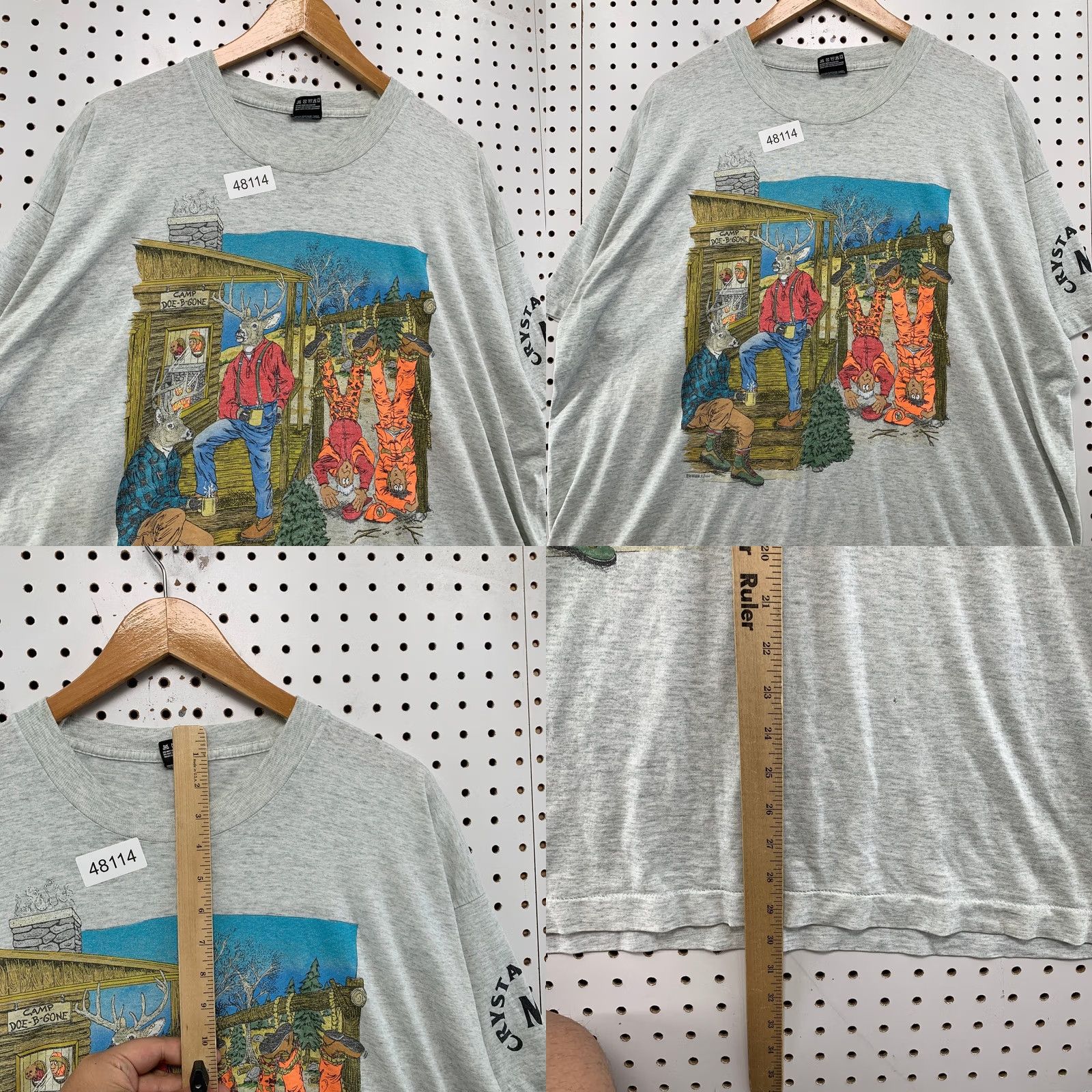 Fruit Of The Loom VINTAGE Nike Shirt Mens 2XL Gray Funny Hunting Deer Humour T-Shirt Size US XXL / EU 58 / 5 - 8 Thumbnail