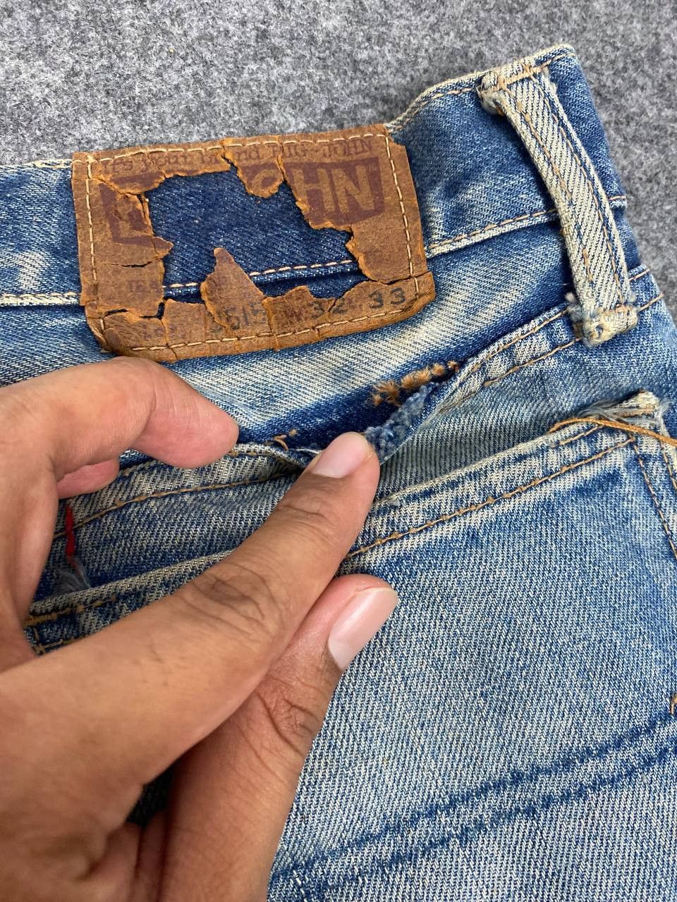 Big John vintage big john distressed denim nice design Size US 32 / EU 48 - 5 Thumbnail