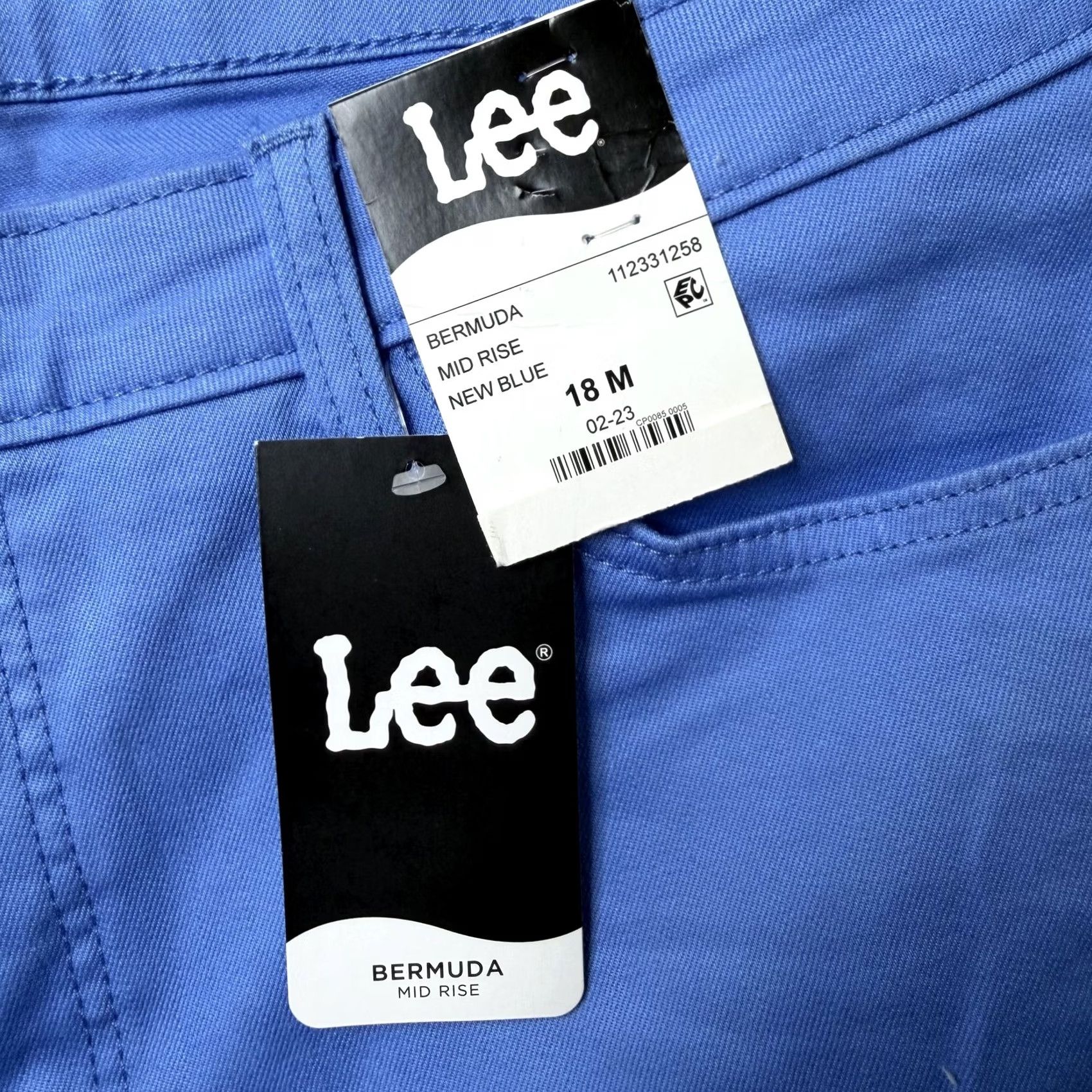 Lee Lee Womens 18 Blue Twill Bermuda Stretch Casual Summer Shorts Size 40" / US 18 - 2 Thumbnail