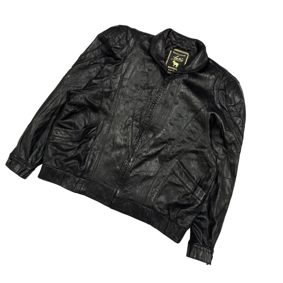Kadoya Vtg🔥Kosmick Ridding Leather Jacket Made In Spain Size L Size US L / EU 52-54 / 3 - 7 Thumbnail