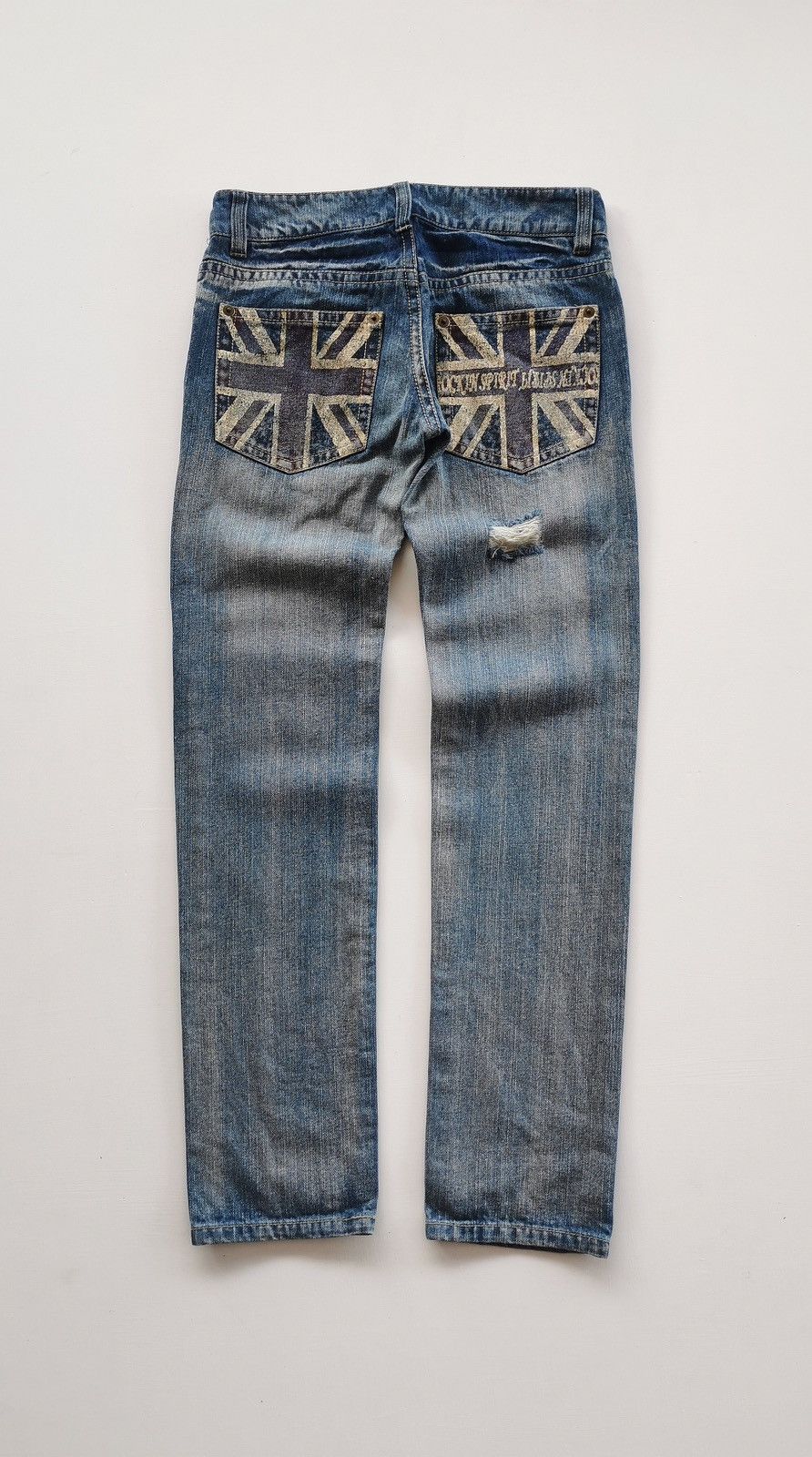 Japanese Brand Fazbee Japan British Flag Distressed Style Denim Jeans Size 30" / US 8 / IT 44 - 4 Thumbnail