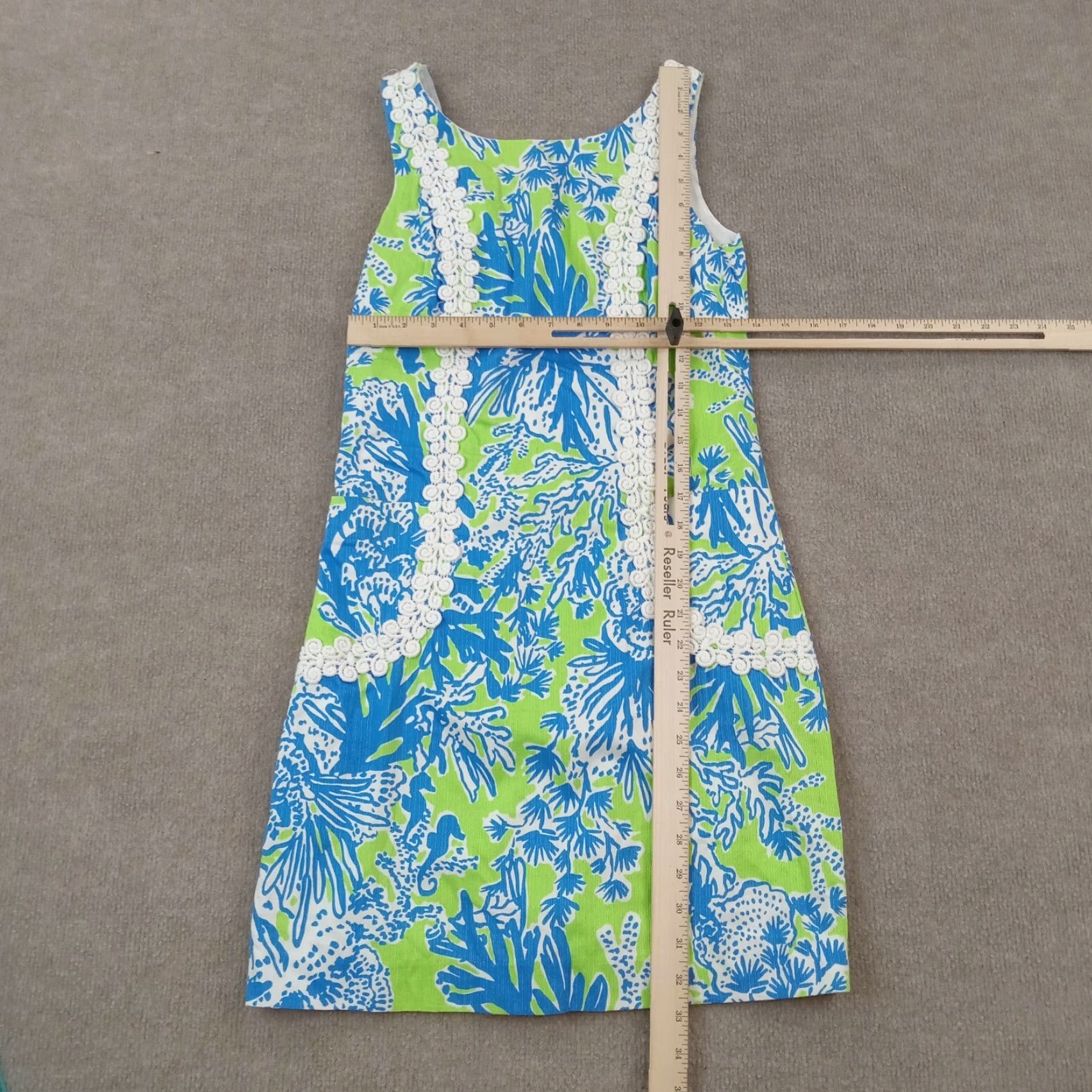 Lilly Pulitzer Lilly Pulitzer Shift Dress Womens Size 2 Blue Green Casey Floral Limeade Casual Size XS / US 0-2 / IT 36-38 - 2 Thumbnail