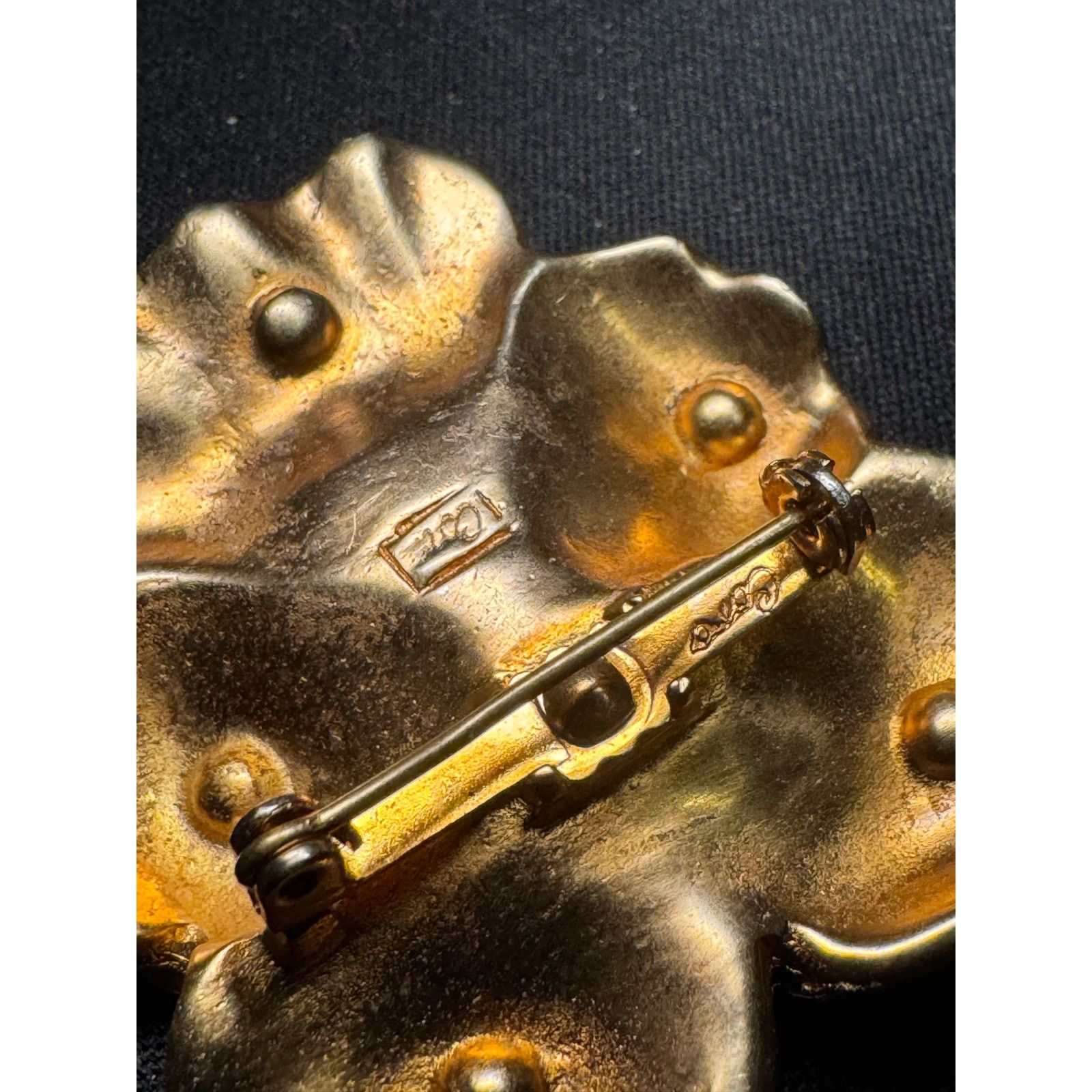 Other Vintage Large Pansy Coro Brooch with Rhinestones Size ONE SIZE - 5 Thumbnail