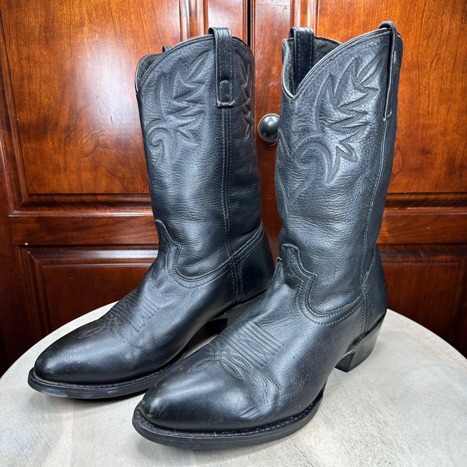 Dingo1969 Dingo Men’s Black Leather Western Cowboy Boots Size 10 EW Size US 10 / EU 43 - 14 Thumbnail