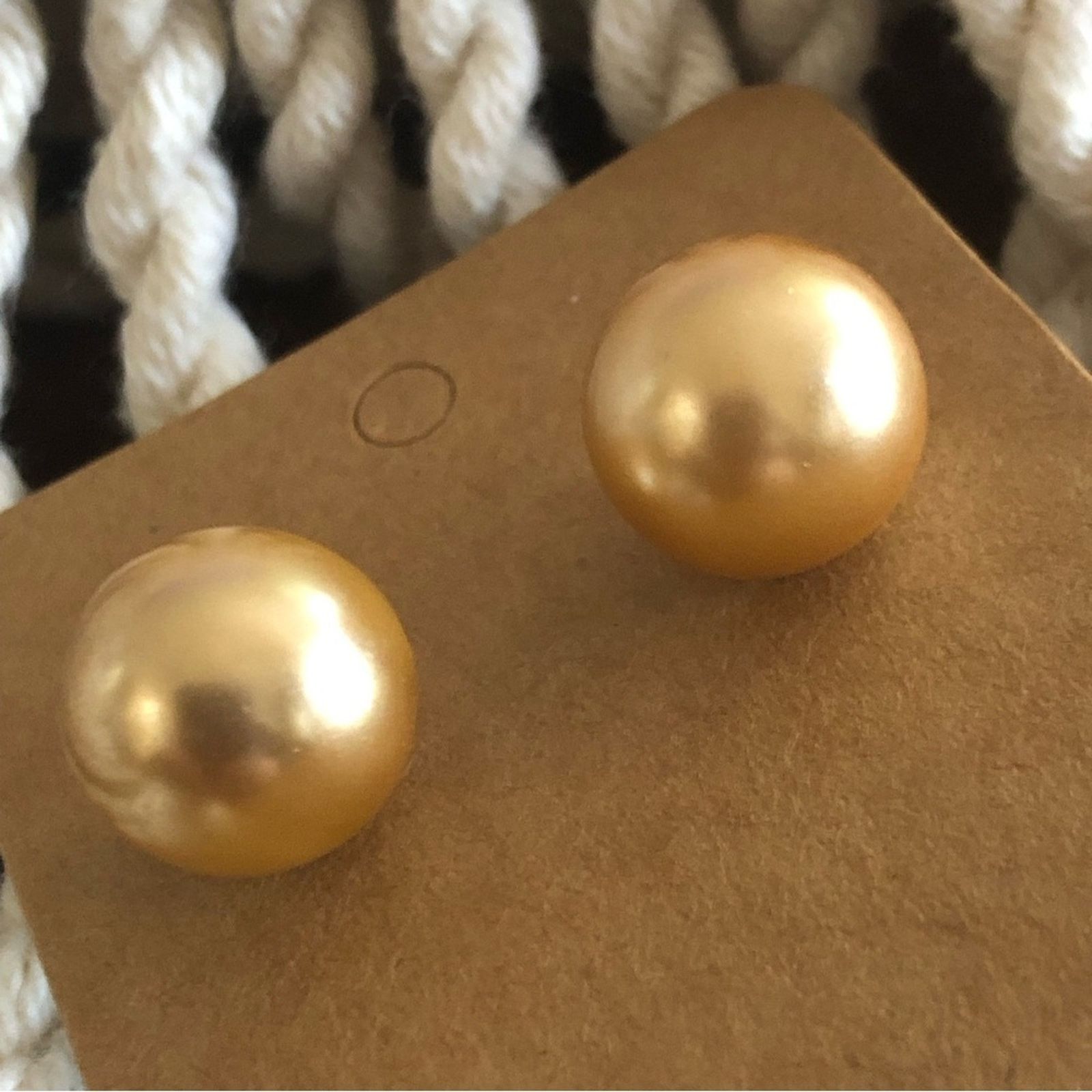 Vintage Vintage golden faux pearls pierced earrings Size ONE SIZE - 5 Thumbnail