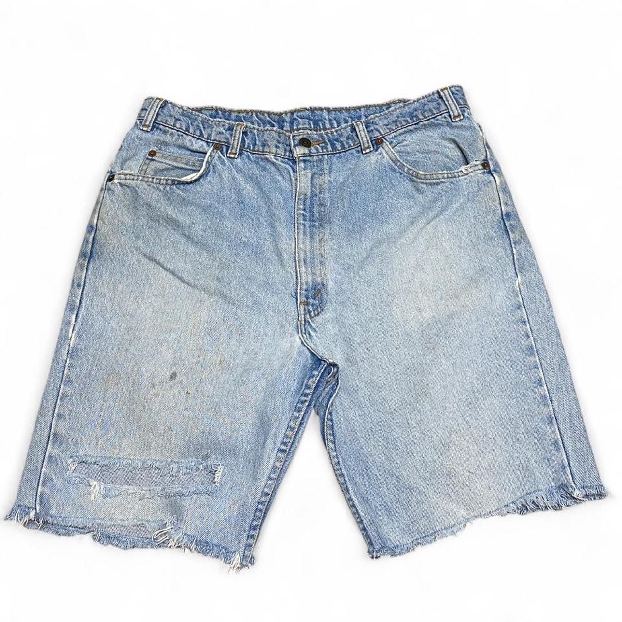 Levi's Vintage Orange tab 619 Levi distressed denim shorts Size US 35 - 1 Thumbnail