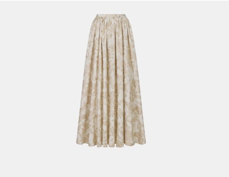 Dior o1w1db10225 411J34A9 Midi Skirt in Beige Size 30" / US 8 / IT 44 - 1 Thumbnail
