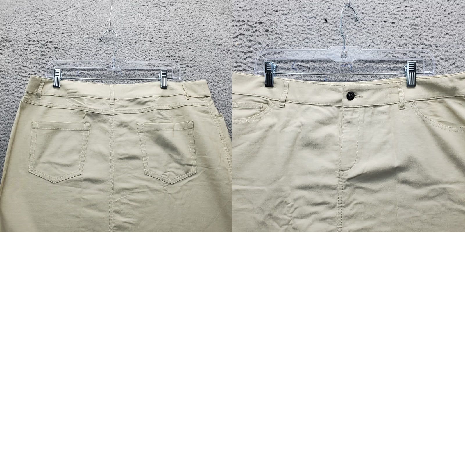 Coldwater Creek Coldwater Creek Women's Skirt: L Tan Straight & Pencil Short 5-Pocket Zipper Button Casual, Party/Cocktail Vintage: No Mens Womens Size 36" / US 14 / IT 50 - 8 Thumbnail