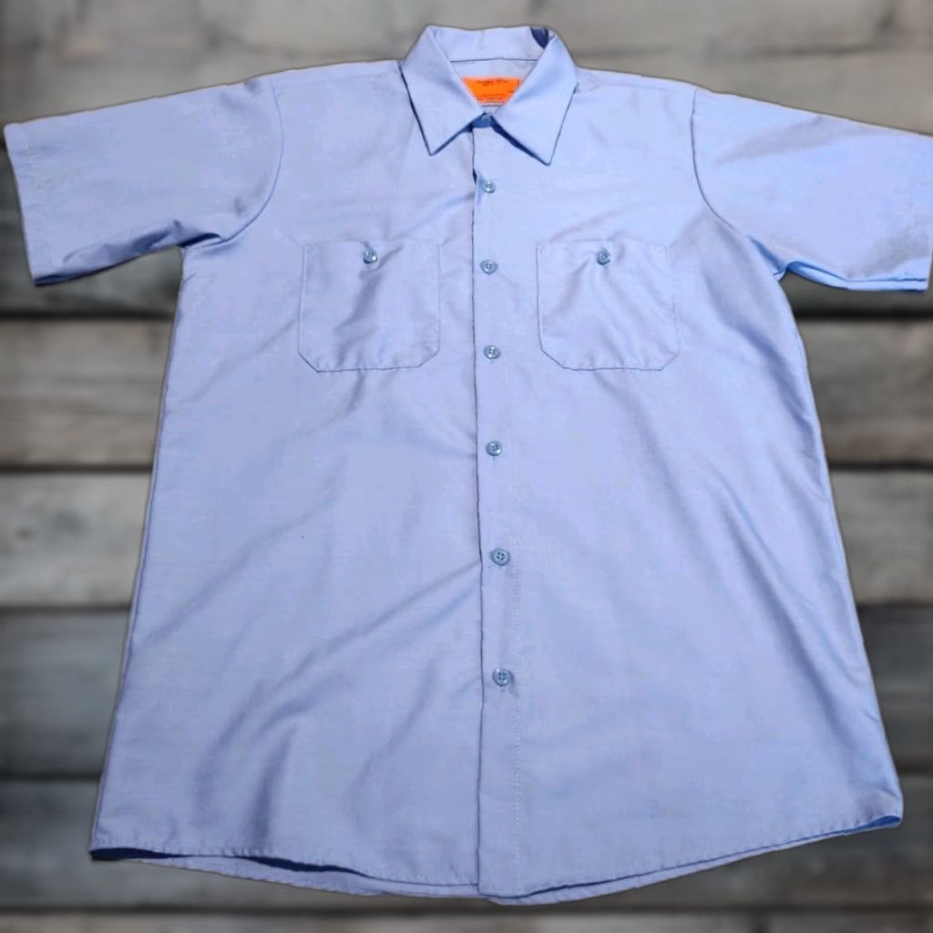 Red Kap Vintage Yes Red Kap SP24LB7 Men’s Shirt Blue Work Shirt Short Sleeve Button-Up Made In USA EUC M Size US M / EU 48-50 / 2 - 1 Thumbnail