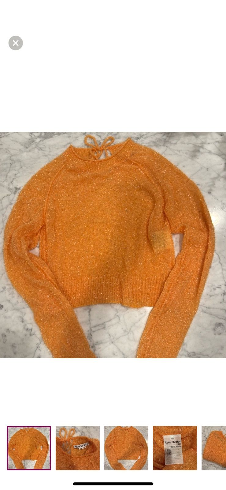 Acne Studios Acne Studios Orange Kalexis Metallic Sweater Size S / US 4 / IT 40 - 1 Thumbnail