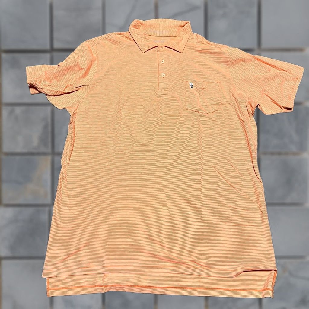 Vintage B Draddy Polo Shirt Mens Large Orange Striped Golf Pima Size US L / EU 52-54 / 3 - 1 Thumbnail