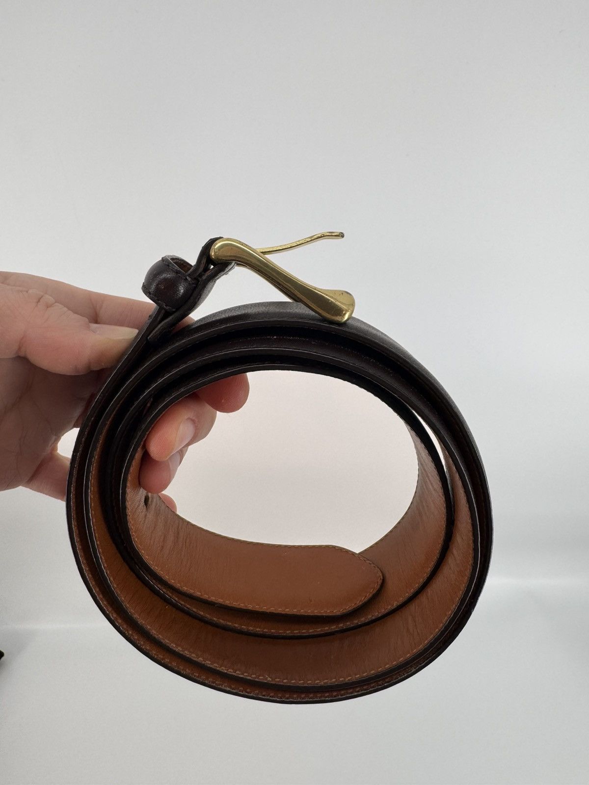 Coach Coach Men’s Brown Leather Belt 42” Size 42 - 2 Thumbnail
