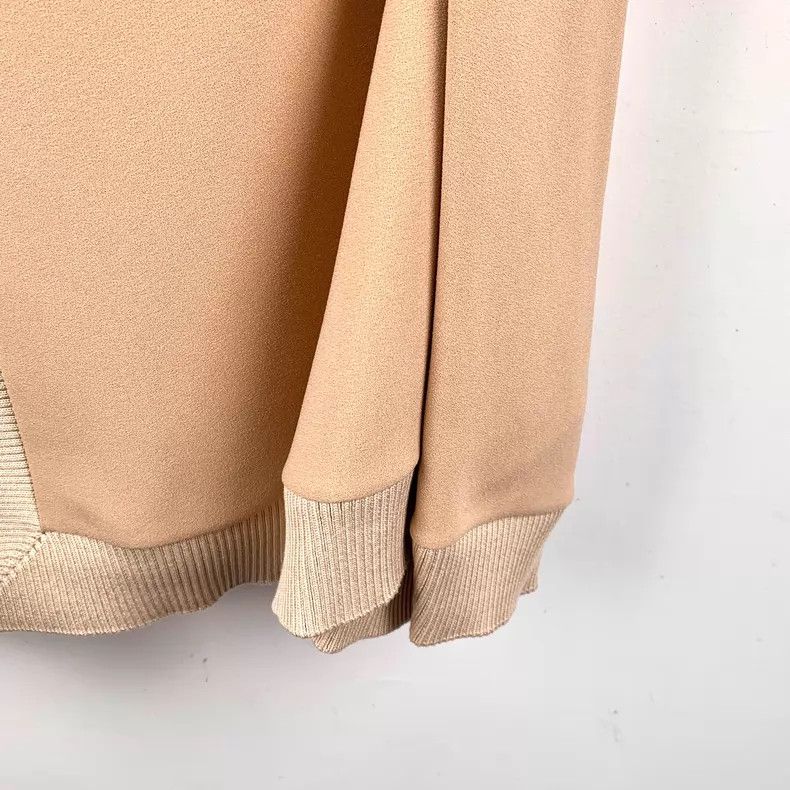 Dior Dior Light brown long-sleeved A-neck stitching dress Size XS / US 0-2 / IT 36-38 - 4 Thumbnail