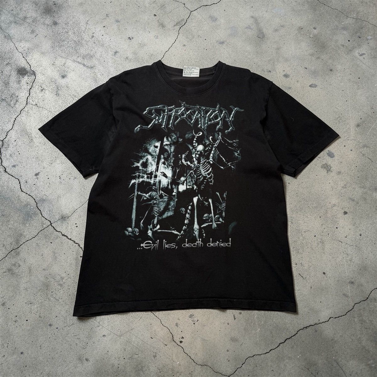 Vintage SUFFOCATION Evil Lies Death Denied Tshirt Souls To Deny 2005 Size US L / EU 52-54 / 3 - 3 Thumbnail