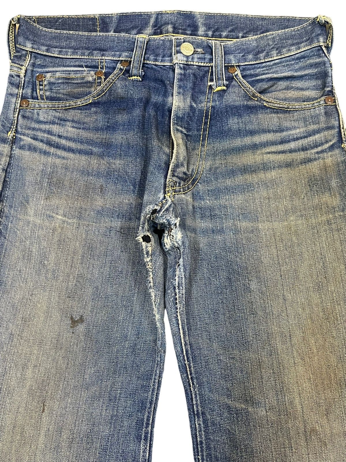 If Six Was Nine Vintage Japanese Brand Mud Wash Bell Bottom Flare Jeans Size US 29 - 3 Thumbnail
